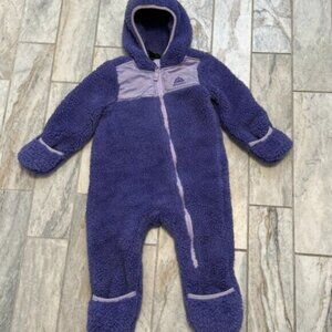 SNOZU infant girls size 18 months purple Sherpa THICK & WARM 1pc. Bunting coat